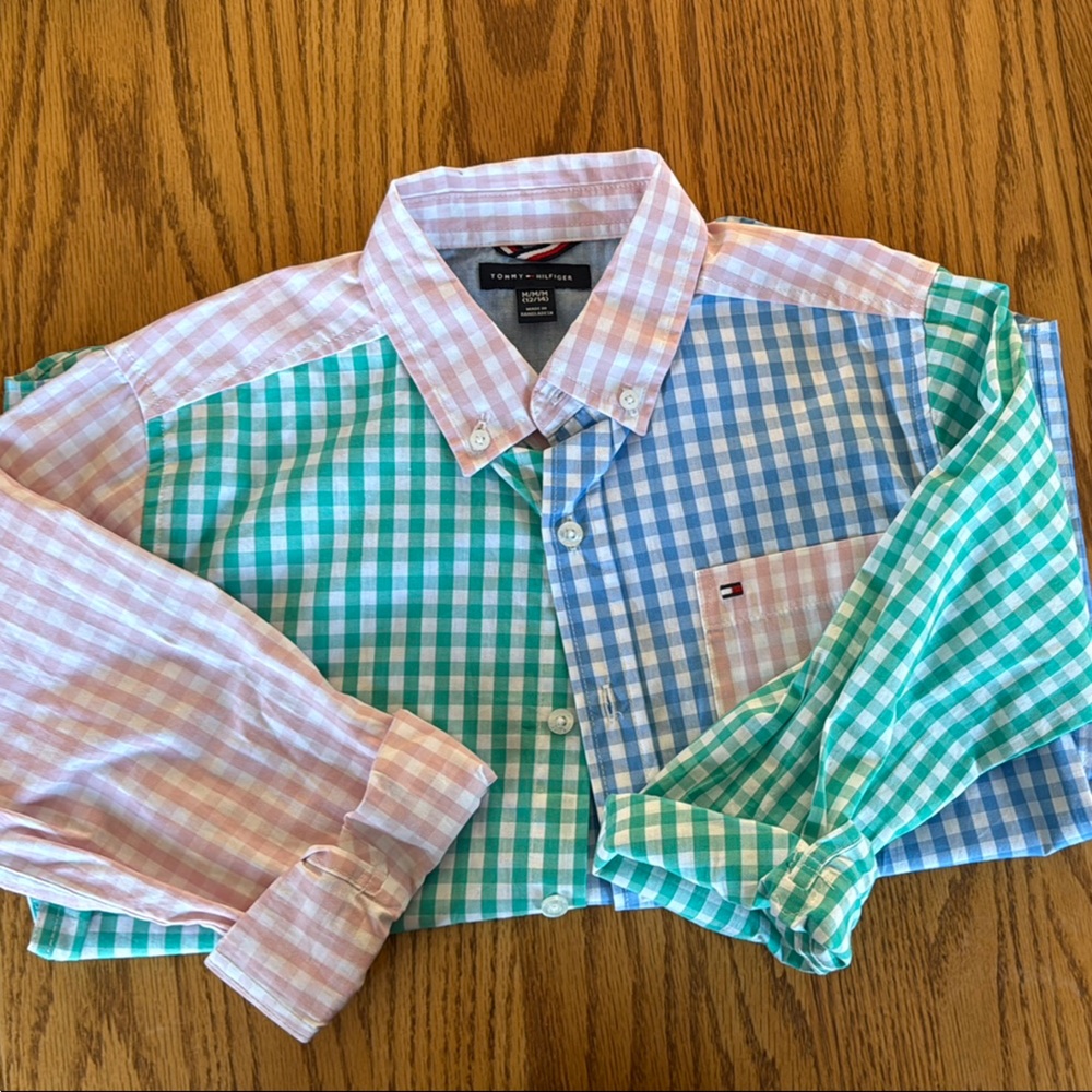Tommy Hilfiger Pink, Green, and Blue Gingham Shirts